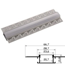 Profil Aluminiu pentru Rigips 1m mijloc 66.7x13.8mm