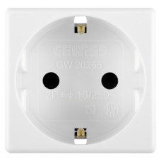 Priza modulara standard 2P+E, Gewiss GW20265, alb - 2 module