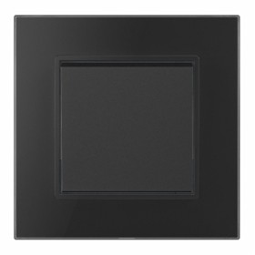 Intrerupator Simplu Negru cu Rama din Sticla